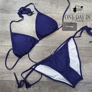 Suvimuga Adjustable Triangle Tie Side Bikini Swimsuit Size M